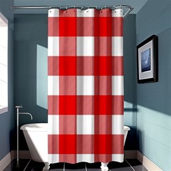 Red And White Plaids Shower Curtain 36  X 72  (stall)  by ConteMonfrey