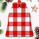 Red and white plaids Ornament (Bell) Front