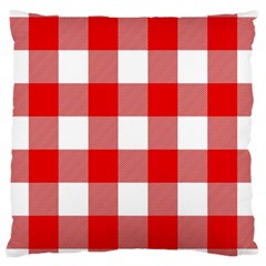 Red And White Plaids Large Cushion Case (one Side) by ConteMonfrey