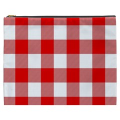 Red And White Plaids Cosmetic Bag (xxxl) by ConteMonfrey