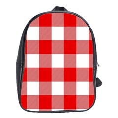 Red And White Plaids School Bag (xl) by ConteMonfrey