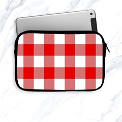 Red And White Plaids Apple Ipad Mini Zipper Cases by ConteMonfrey