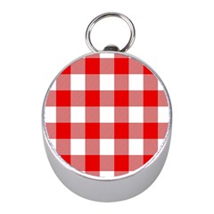 Red And White Plaids Mini Silver Compasses by ConteMonfrey