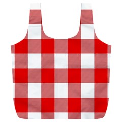 Red And White Plaids Full Print Recycle Bag (xxl) by ConteMonfrey