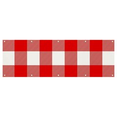 Red And White Plaids Banner And Sign 12  X 4 