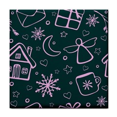 Background-cute Christmas Tile Coaster by nateshop