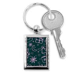 Background-cute Christmas Key Chain (rectangle) by nateshop