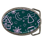 Background-cute christmas Belt Buckles Front