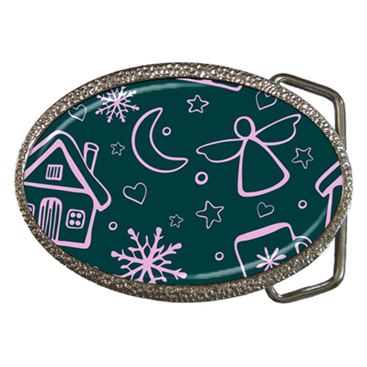 Background-cute christmas Belt Buckles