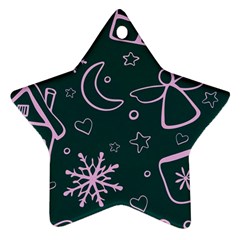 Background-cute Christmas Star Ornament (two Sides) by nateshop