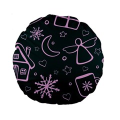 Background-cute Christmas Standard 15  Premium Round Cushions by nateshop