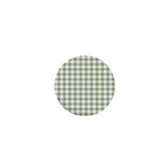 Green Tea White Small Plaids 1  Mini Buttons by ConteMonfrey