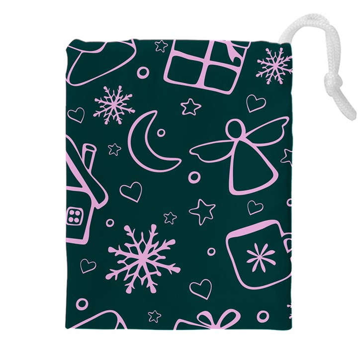 Background-cute christmas Drawstring Pouch (5XL)