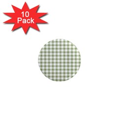 Green Tea White Small Plaids 1  Mini Magnet (10 Pack)  by ConteMonfrey