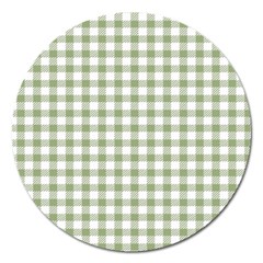 Green Tea White Small Plaids Magnet 5  (round) by ConteMonfrey