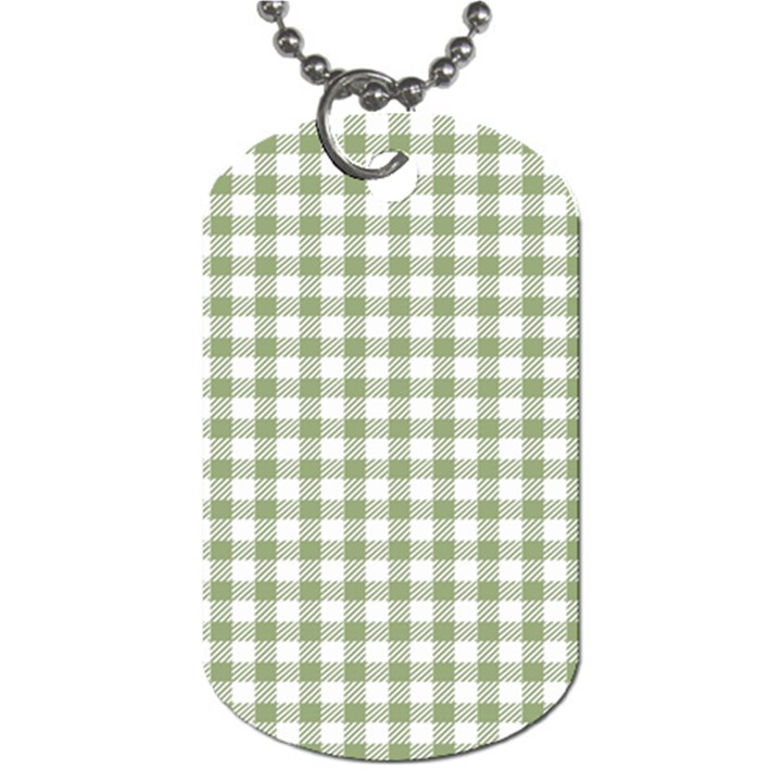 Green Tea White Small Plaids Dog Tag (One Side)