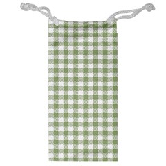 Green Tea White Small Plaids Jewelry Bag by ConteMonfrey