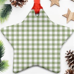 Green Tea White Small Plaids Star Ornament (two Sides) by ConteMonfrey