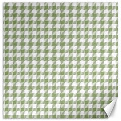 Green Tea White Small Plaids Canvas 16  X 16  by ConteMonfrey