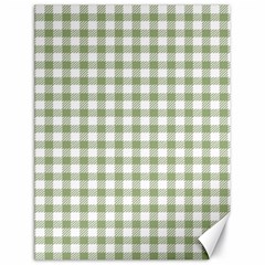 Green Tea White Small Plaids Canvas 18  X 24  by ConteMonfrey