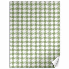 Green Tea White Small Plaids Canvas 36  X 48  by ConteMonfrey