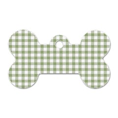 Green Tea White Small Plaids Dog Tag Bone (two Sides) by ConteMonfrey