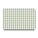 Green Tea White Small Plaids Small Doormat  24 x16  Door Mat