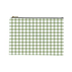 Green Tea White Small Plaids Cosmetic Bag (large) by ConteMonfrey