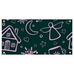 Background-cute Christmas Banner And Sign 4  X 2 