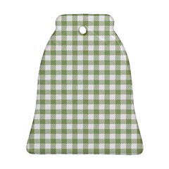 Green Tea White Small Plaids Ornament (bell) by ConteMonfrey