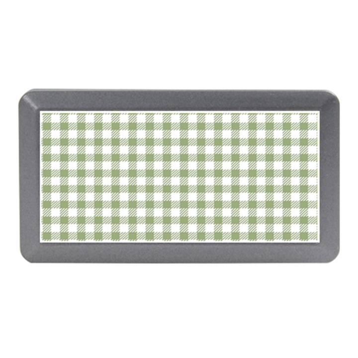 Green Tea White Small Plaids Memory Card Reader (Mini)