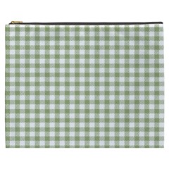 Green Tea White Small Plaids Cosmetic Bag (xxxl) by ConteMonfrey