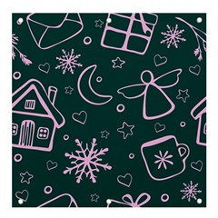 Background-cute Christmas Banner And Sign 4  X 4 