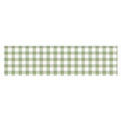 Green Tea White Small Plaids Oblong Satin Scarf (16  X 60 ) by ConteMonfrey