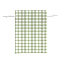 Green Tea White Small Plaids Lightweight Drawstring Pouch (s) by ConteMonfrey