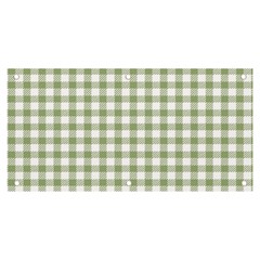 Green Tea White Small Plaids Banner And Sign 6  X 3  by ConteMonfrey