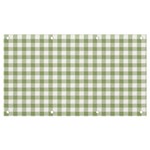 Green Tea White Small Plaids Banner and Sign 7  x 4  Front