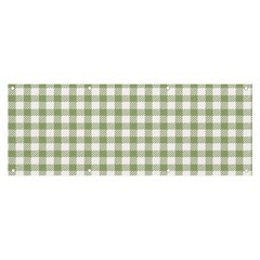 Green Tea White Small Plaids Banner And Sign 8  X 3 