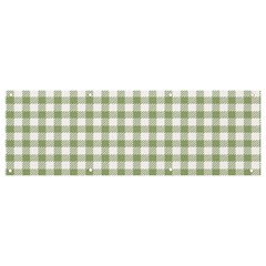 Green Tea White Small Plaids Banner And Sign 9  X 3  by ConteMonfrey