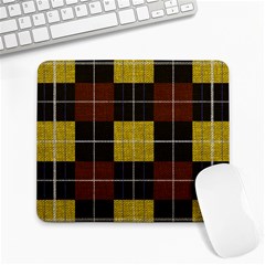 Modern Black Red Golden Plaids Large Mousepads by ConteMonfrey