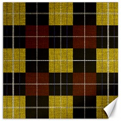 Modern Black Red Golden Plaids Canvas 20  X 20  by ConteMonfrey