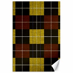 Modern Black Red Golden Plaids Canvas 20  X 30  by ConteMonfrey