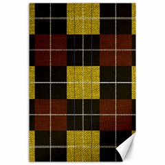 Modern Black Red Golden Plaids Canvas 24  X 36  by ConteMonfrey