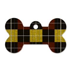 Modern Black Red Golden Plaids Dog Tag Bone (two Sides) by ConteMonfrey