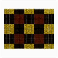 Modern Black Red Golden Plaids Small Glasses Cloth (2 Sides) by ConteMonfrey