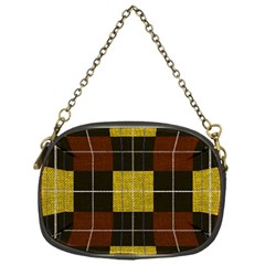 Modern Black Red Golden Plaids Chain Purse (one Side) by ConteMonfrey