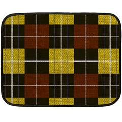 Modern Black Red Golden Plaids Double Sided Fleece Blanket (mini)  by ConteMonfrey