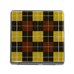 Modern Black Red Golden Plaids Memory Card Reader (square 5 Slot) by ConteMonfrey