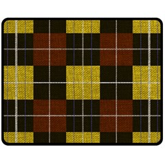 Modern Black Red Golden Plaids Fleece Blanket (medium)  by ConteMonfrey