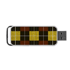 Modern Black Red Golden Plaids Portable Usb Flash (one Side) by ConteMonfrey